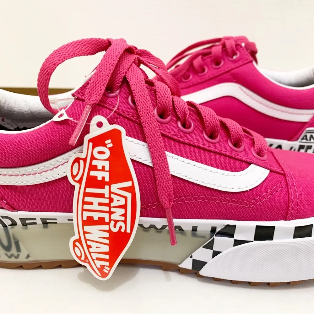 Vans Pink and White Platform Shoes - Picture 9 of 9